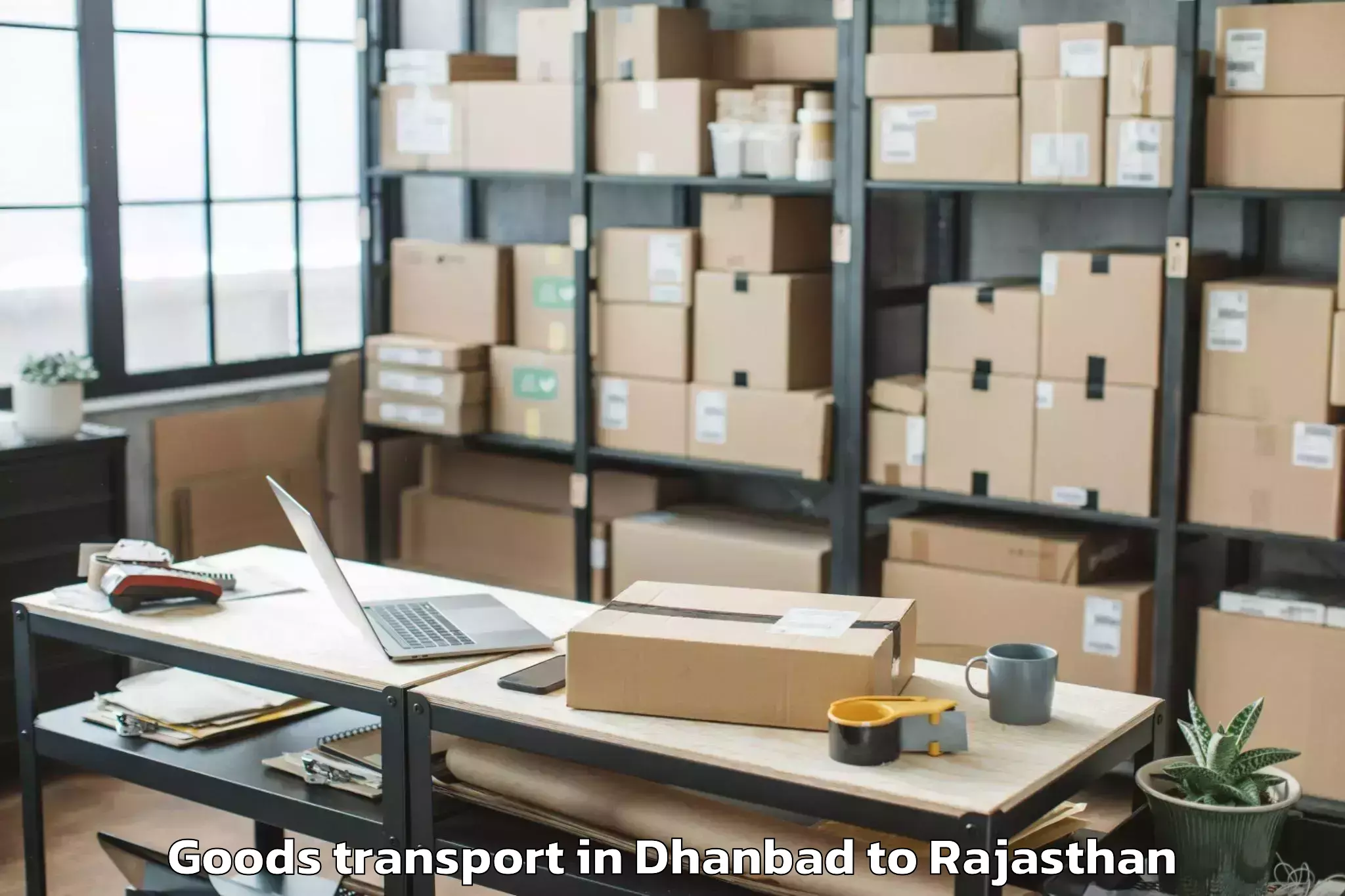 Get Dhanbad to Sangam University Bhilwara Goods Transport